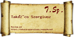 Takács Szergiusz névjegykártya